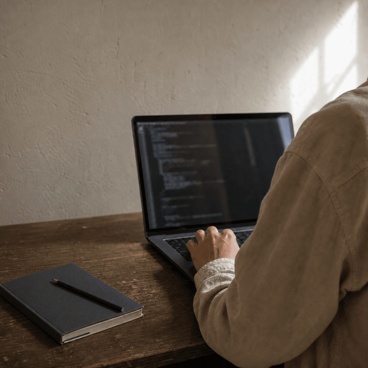 Developer working at a laptop